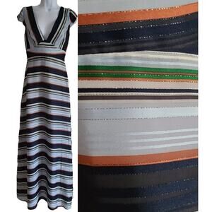 FOXIEDOX Anthro Sleeveless Multicolor Striped Maxi Dress SS1495DR Womens Size XS